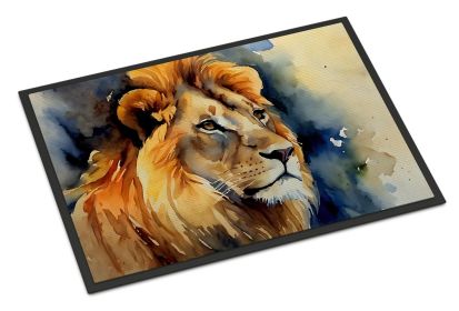NEW Lion Doormat Front Door Mat Indoor Outdoor Rugs for Entryway, Non Slip Washable Low Pile, 18H X 27W (default: default)