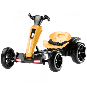 12V electric Kids Pedal Go Kart, Folder Go Kart, Outdoor Ride on Toy with Adjustable Seat (Material: Polypropylene, Color: Yellow)