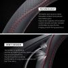Microfiber Leather 15" Universal Fit Car Steering Wheel Cover, Elastic Nonslip Breathable and Odorless