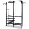 Garment Rack Heavy Duty Metal Shoe Clothing Organizer Shelves Freestanding Multifunctional Clothes Wardrobe