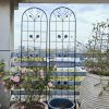 4 Pack Metal Garden Trellis 86.7" x 19.7" Rustproof Trellis for Climbing Plants Outdoor Flower Support Black