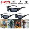 3Pair Motorcycle Riding Glasses Wind Resistant Bike Goggles UV Protection Resistant Padded Comfortable Outdoor Sport Goggles
