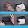 Self Adhesive Toilet Paper Holder with Phone Shelf Stainless Steel Wall Mounted Toilet Paper Roll Holder - Rustproof and Bathroom Washroom Tissue Roll