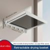 Compact Design Space-Saving Invisible Folding Balcony Net Cloth Drying Rack(White)
