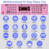 61 Keys Digital Music Keyboard Electric Piano Electronic Musical Instrument Kids Learning Keyboard with Microphone for 3-12 Year Old Kids Girls Boys