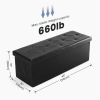 43 Inches Folding Ottoman with Storage Bench, Foot Rest Stool, End of Bed Storage Bench Upholstered, Load 660 lbs, for Living Room, Synthetic Leather