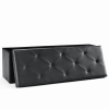 43 Inches Folding Ottoman with Storage Bench, Foot Rest Stool, End of Bed Storage Bench Upholstered, Load 660 lbs, for Living Room, Synthetic Leather