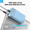 Nobis 20000mAh Portable Charger, 90W PD 3.0 QC Fast Charging Type-C Power Bank Lightweight Slim Travel External Battery Pack With LED Digital Display