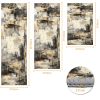 Three-piece kitchen rug set, non-slip and washable, abstract pattern kitchen hallway rug, soft and comfortable, suitable for sinks, floors, entrances