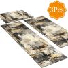 Three-piece kitchen rug set, non-slip and washable, abstract pattern kitchen hallway rug, soft and comfortable, suitable for sinks, floors, entrances