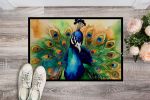 NEW Peacock Doormat Front Door Mat Indoor Outdoor Rugs for Entryway, Non Slip Washable Low Pile, 18H X 27W