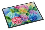 NEW Hydrangeas in Watercolor Doormat Front Door Mat Indoor Outdoor Rugs for Entryway, Non Slip Washable Low Pile, 18H X 27W