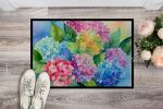 NEW Hydrangeas in Watercolor Doormat Front Door Mat Indoor Outdoor Rugs for Entryway, Non Slip Washable Low Pile, 18H X 27W