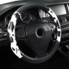Microfiber Leather 15" Universal Fit Car Steering Wheel Cover, Elastic Nonslip Breathable and Odorless