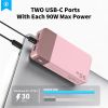 Nobis 20000mAh Portable Charger, 90W PD 3.0 QC Fast Charging Type-C Power Bank Lightweight Slim Travel External Battery Pack With LED Digital Display
