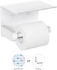Self Adhesive Toilet Paper Holder with Phone Shelf Stainless Steel Wall Mounted Toilet Paper Roll Holder - Rustproof and Bathroom Washroom Tissue Roll